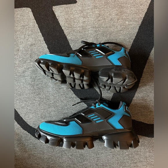 Prada Men's Cloudbust Thunder Lug-sole Trainer Sneakers Blue/Black - Picture 6 of 10